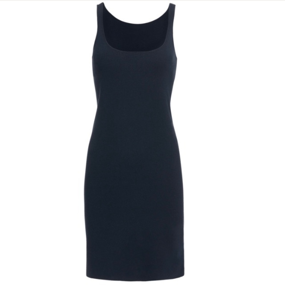 Worth Collection Silk/Cotton Knit Tank Dress Navy